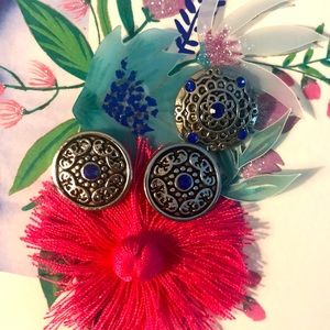 Snaps set of 3 (like Gingersnaps) for use with interchangeable jewelry sapphire